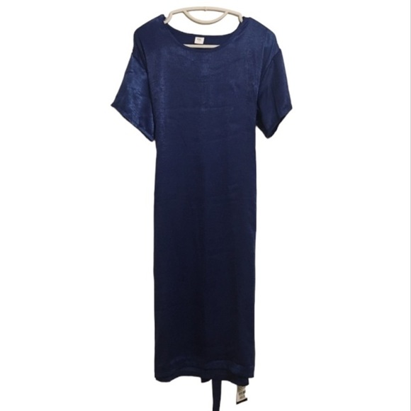 NWT Blue Midi Dress Short Sleeves - Picture 3 of 9